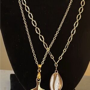 Gold Shell Pendant Necklace